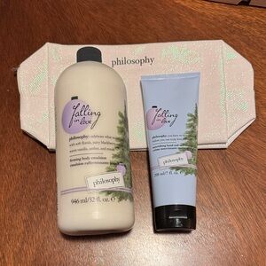Philosophy Mega Size NIB Falling in Love Body Emulsion and Hand Cream, Bonus Bag